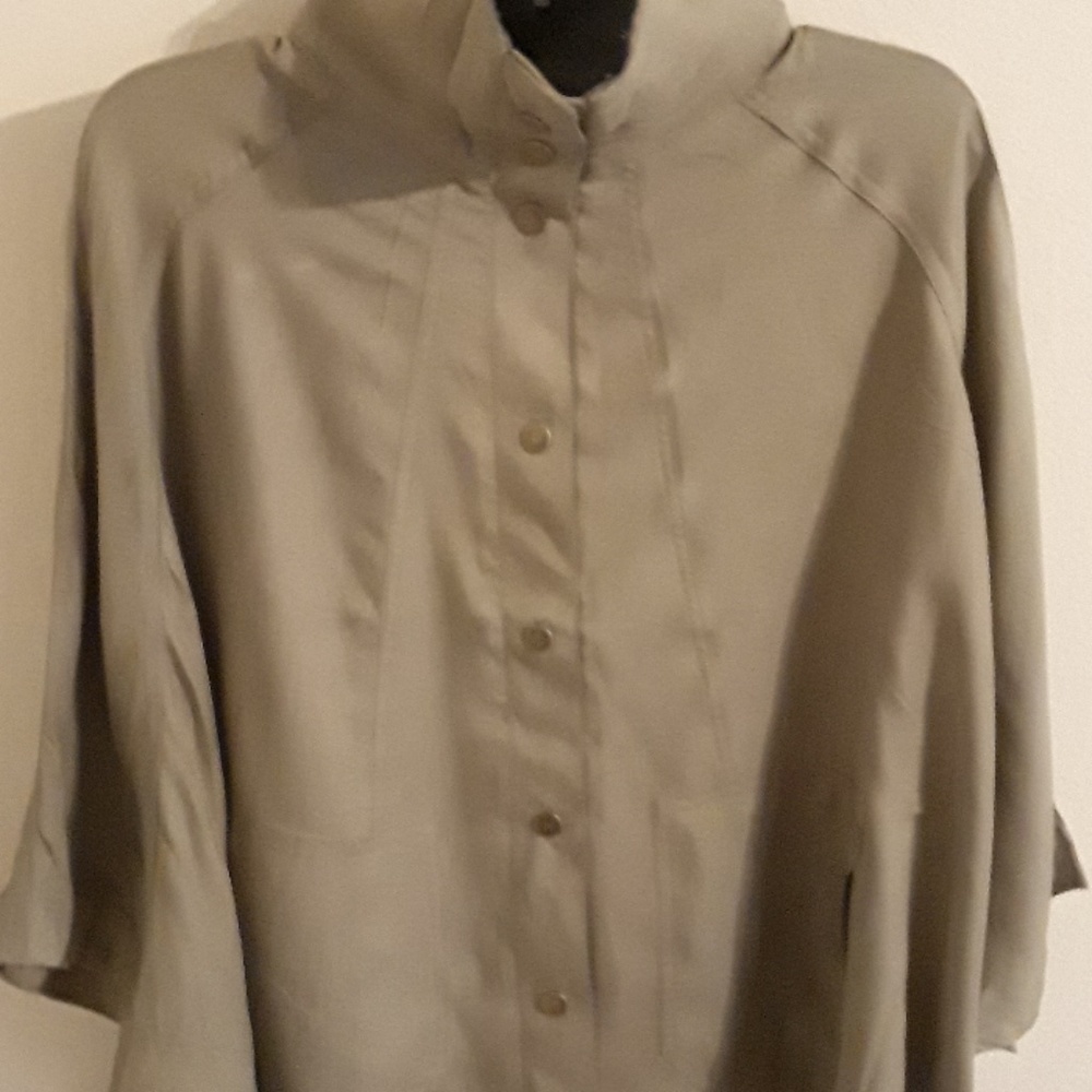 All For Color Olive Poncho Cape NWT - Picture 6 of 7